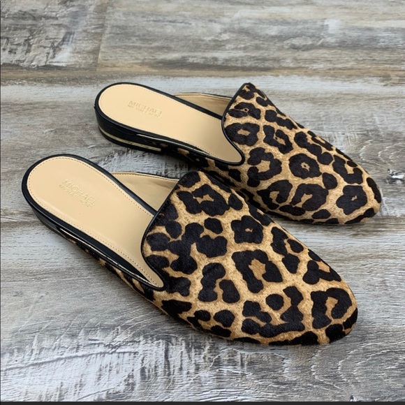 michael kors leopard mules